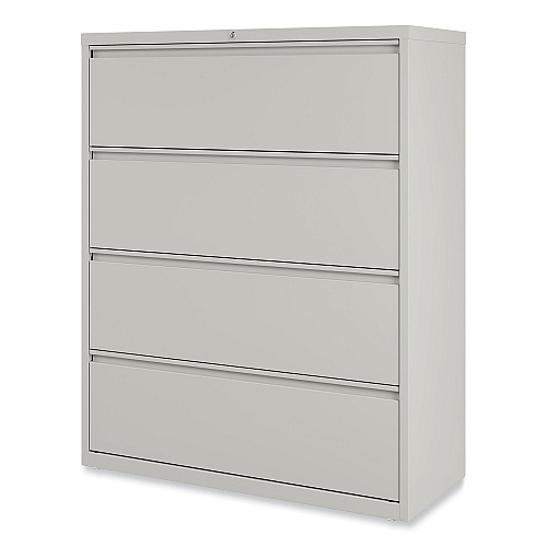 Alera Lateral File, 4 Legal/Letter-Size File Drawers, Light Gray, 42" x 18.63" x 52.5" (ALEHLF4254LG)