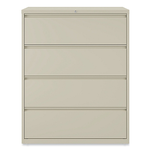 Alera Lateral File, 4 Legal/Letter-Size File Drawers, Putty, 42" x 18.63" x 52.5" (ALEHLF4254PY)