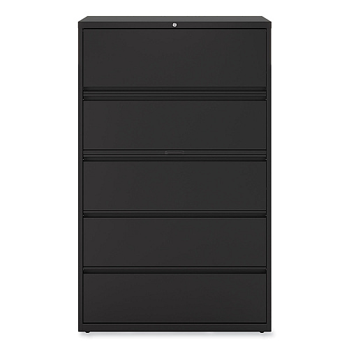 Alera Lateral File, 5 Legal/Letter/A4/A5-Size File Drawers, Black, 42" x 18.63" x 67.63" (ALEHLF4267BL)
