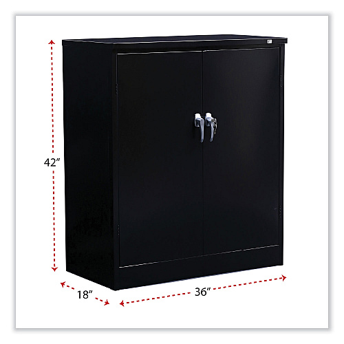 Alera Assembled 42" High Heavy-Duty Welded Storage Cabinet, Two Adjustable Shelves, 36w x 18d, Black (ALECM4218BK)