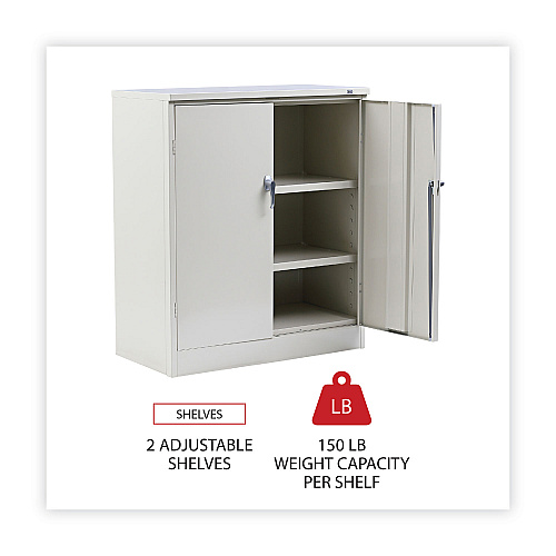Alera Assembled 42" High Heavy-Duty Welded Storage Cabinet, Two Adjustable Shelves, 36w x 18d, Putty (ALECM4218PY)