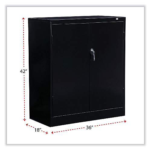Alera Standard Assembled Storage Cabinet, 36w x 18d x 42h, Black (ALECME4218BK)