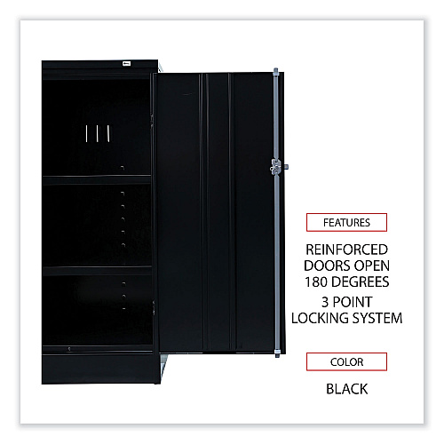 Alera Standard Assembled Storage Cabinet, 36w x 18d x 42h, Black (ALECME4218BK)