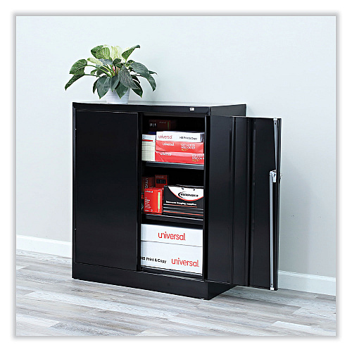 Alera Standard Assembled Storage Cabinet, 36w x 18d x 42h, Black (ALECME4218BK)
