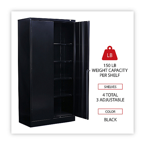 Alera Standard Assembled Storage Cabinet, 36w x 18d x 72h, Black (ALECME7218BK)