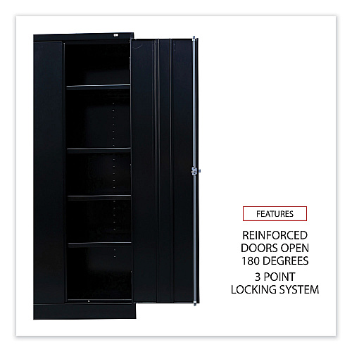 Alera Standard Assembled Storage Cabinet, 36w x 18d x 72h, Black (ALECME7218BK)