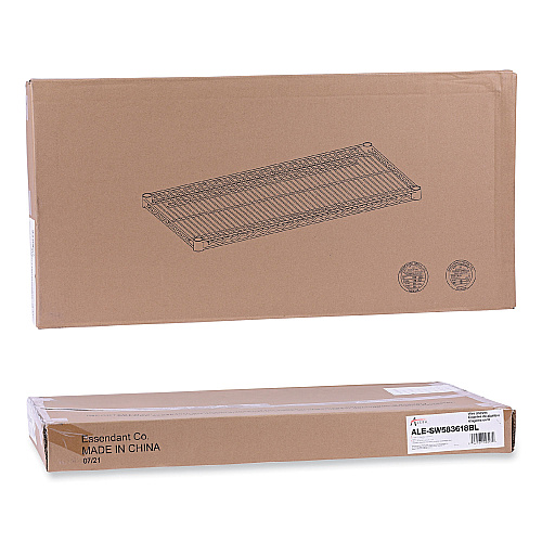 Alera Industrial Wire Shelving Extra Wire Shelves, 36w x 18d, Black, 2 Shelves/Carton (ALESW583618BL)