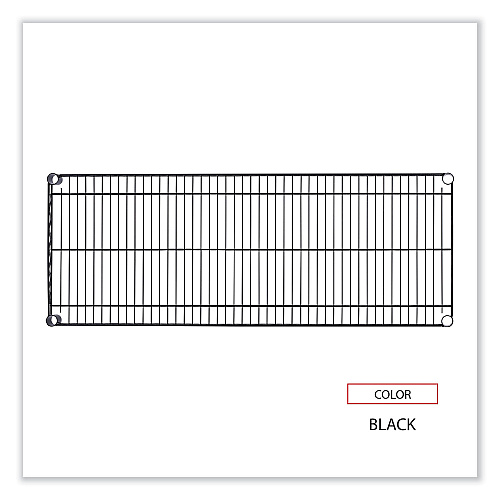 Alera Industrial Wire Shelving Extra Wire Shelves, 48w x 18d, Black, 2 Shelves/Carton (ALESW584818BL)