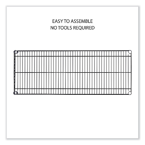 Alera 5-Shelf Wire Shelving Kit with Casters and Shelf Liners, 48w x 18d x 72h, Black Anthracite (ALESW654818BA)