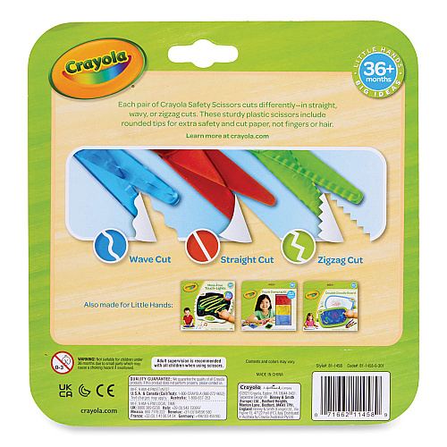Crayola Safety Scissors, Rounded Tip, Straight Assorted Color Handles, 3/Pack (811458)