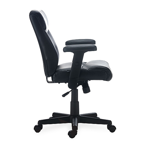 Alera Harthope Leather Task Chair, Supports Up to 275 lb, Black Seat/Back, Black Base (ALEHH42B19)