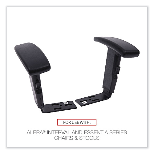 Optional Height-Adjustable T-Arms for Alera Essentia and Interval Series Chairs, Black, 2/Set (ALEIN49AKA10B)