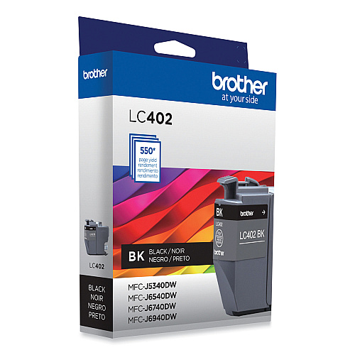 Brother LC402BKS Ink, 550 Page-Yield, Black