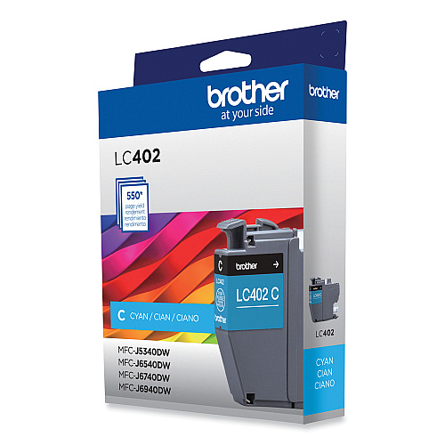 Brother LC402CS Ink, 550 Page-Yield, Cyan