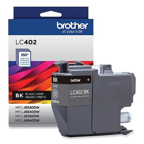 Brother LC402BKS Ink, 550 Page-Yield, Black