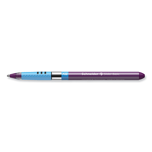 Schneider Slider Basic Ballpoint Pen, Stick, Extra-Bold 1.4 mm, Violet Ink, Violet Barrel, 10/Box (151208)