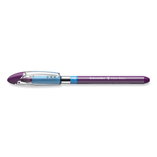 Schneider Slider Basic Ballpoint Pen, Stick, Extra-Bold 1.4 mm, Violet Ink, Violet Barrel, 10/Box (151208)