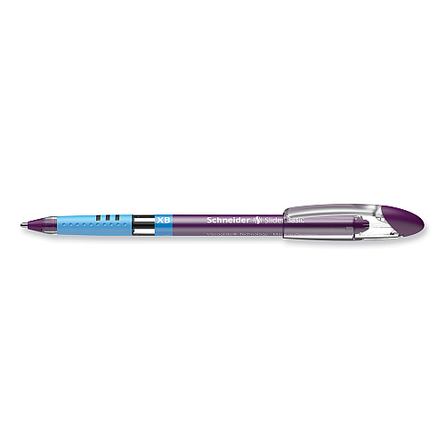 Schneider Slider Basic Ballpoint Pen, Stick, Extra-Bold 1.4 mm, Violet Ink, Violet Barrel, 10/Box (151208)