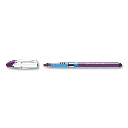Schneider Slider Basic Ballpoint Pen, Stick, Extra-Bold 1.4 mm, Violet Ink, Violet Barrel, 10/Box (151208)