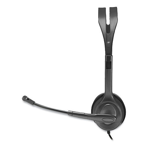 Logitech H111 Binaural Over The Head Headset, Black/Silver (981000612)