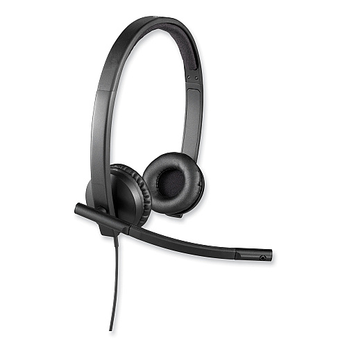 Logitech H570e Binaural Over The Head Wired Headset, Black (981000574)