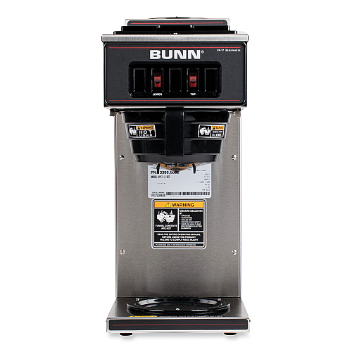 BUNN VP17-2 12-Cup Pourover Coffee Brewer, Black/Stainless Steel (133000002)