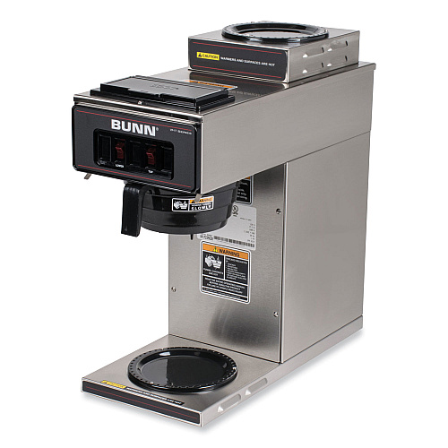 BUNN VP17-2 12-Cup Pourover Coffee Brewer, Black/Stainless Steel (133000002)