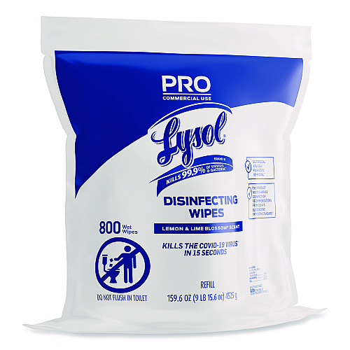 Lysol&reg; Pro Disinfecting Wipe Bucket Refill, 2 Bags, 1600 Wipes (99857CT)