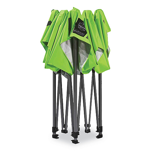 ergodyne Shax 6051 Heavy-Duty Pop-Up Tent Kit, Single Skin, 10 ft x 10 ft, Polyester/Steel, Lime (12951)