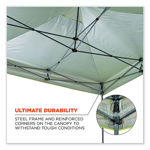 ergodyne Shax 6053 Enclosed Pop-Up Tent Kit, Single Skin, 10 ft x 10 ft, Polyester/Steel, Lime (12976)