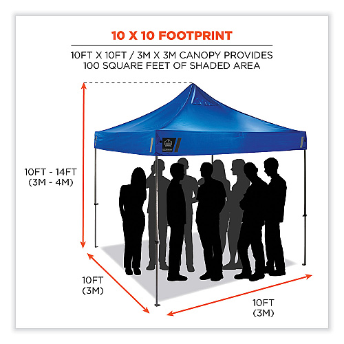ergodyne Shax 6053 Enclosed Pop-Up Tent Kit, Single Skin, 10 ft x 10 ft, Polyester/Steel, Blue (12977)