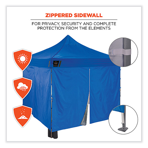 ergodyne Shax 6053 Enclosed Pop-Up Tent Kit, Single Skin, 10 ft x 10 ft, Polyester/Steel, Blue (12977)