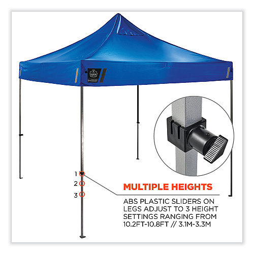 ergodyne Shax 6053 Enclosed Pop-Up Tent Kit, Single Skin, 10 ft x 10 ft, Polyester/Steel, Blue (12977)