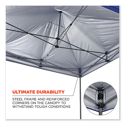 ergodyne Shax 6052 Heavy-Duty Tent Kit + Mesh Windows, Single Skin, 10 ft x 10 ft, Polyester/Steel, Blue (12982)