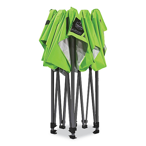 ergodyne Shax 6052 Heavy-Duty Tent Kit + Mesh Windows, Single Skin, 10 ft x 10 ft, Polyester/Steel, Lime (12983)