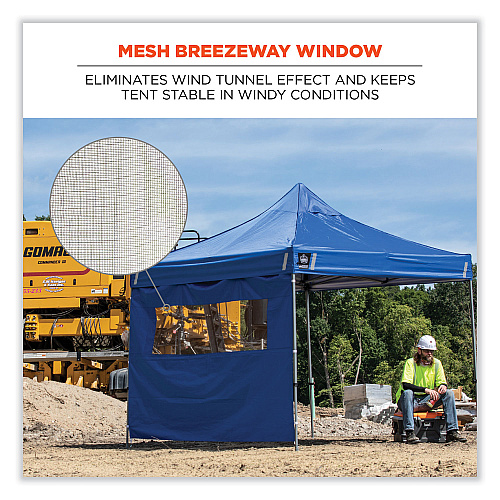 ergodyne Shax 6092 Pop-Up Tent Sidewall with Mesh Window, Single Skin, 10 ft x 10 ft, Polyester, Lime (12989)