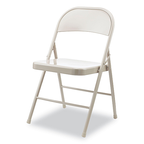 Alera Armless Steel Folding Chair, Supports Up to 275 lb, Taupe Seat, Taupe Back, Taupe Base, 4/Carton (ALECA944)