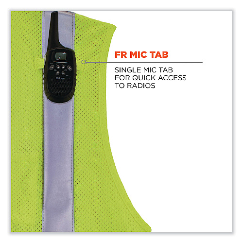 ergodyne GloWear 8263FRHL Class 2 FR Safety Economy Hook and Loop Vest, Modacrylic Mesh/Cotton, 2X-Large/3X-Large, Lime (21867)