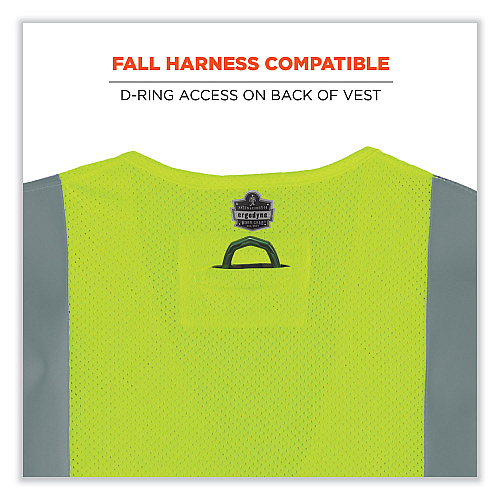 ergodyne GloWear 8263FRHL Class 2 FR Safety Economy Hook and Loop Vest, Modacrylic Mesh/Cotton, 4X-Large/5X-Large, Lime (21869)
