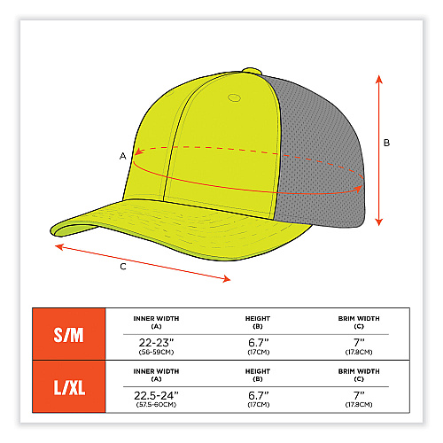 ergodyne GloWear 8931 Reflective Stretch-Fit Hat, Cotton/Polyester, Large/X-Large, Hi-Vis Lime (23243)