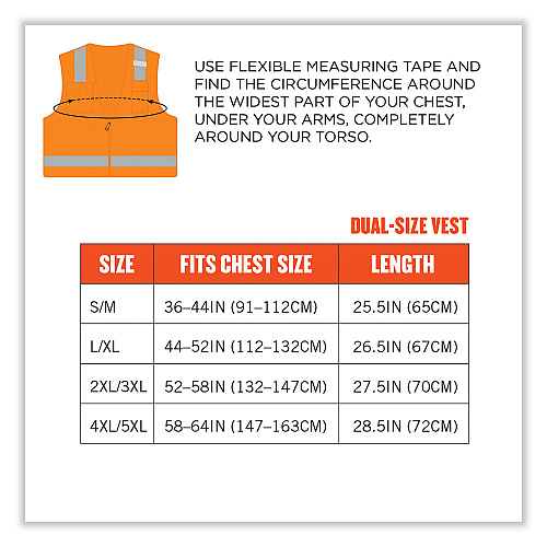 ergodyne GloWear 8249Z Class 2 Economy Surveyors Zipper Vest, Polyester, X-Small, Orange (24011)