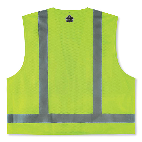 ergodyne GloWear 8249Z Class 2 Economy Surveyors Zipper Vest, Polyester, Large/X-Large, Lime (24025)