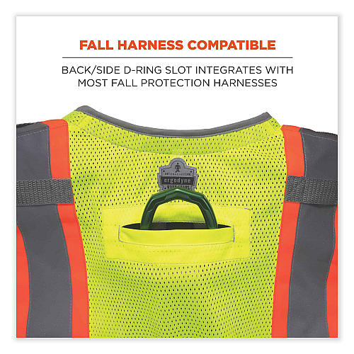 ergodyne GloWear 8231TVK Class 2 Hi-Vis Tool Tethering Safety Vest Kit, Polyester, Large/X-Large, Lime (24185)