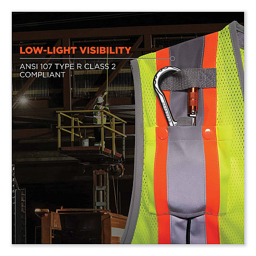 ergodyne GloWear 8231TVK Class 2 Hi-Vis Tool Tethering Safety Vest Kit, Polyester, Large/X-Large, Lime (24185)