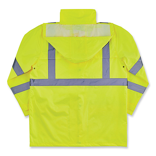 ergodyne GloWear 8366 Class 3 Lightweight Hi-Vis Rain Jacket, Polyester, Medium, Lime (24333)