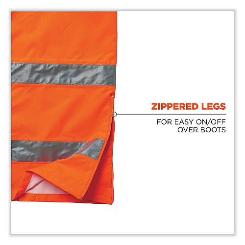 ergodyne GloWear 8915 Class E Hi-Vis Rain Pants, 4X-Large, Orange (24418)