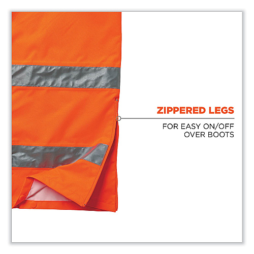 ergodyne GloWear 8915 Class E Hi-Vis Rain Pants, 5X-Large, Orange (24419)