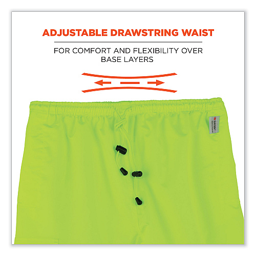 ergodyne GloWear 8915 Class E Hi-Vis Rain Pants, Small, Lime (24422)