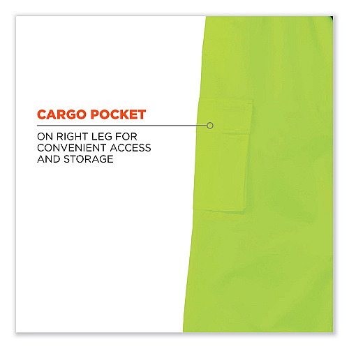 ergodyne GloWear 8915 Class E Hi-Vis Rain Pants, Small, Lime (24422)