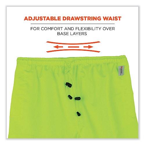ergodyne GloWear 8915 Class E Hi-Vis Rain Pants, 4X-Large, Lime (24428)